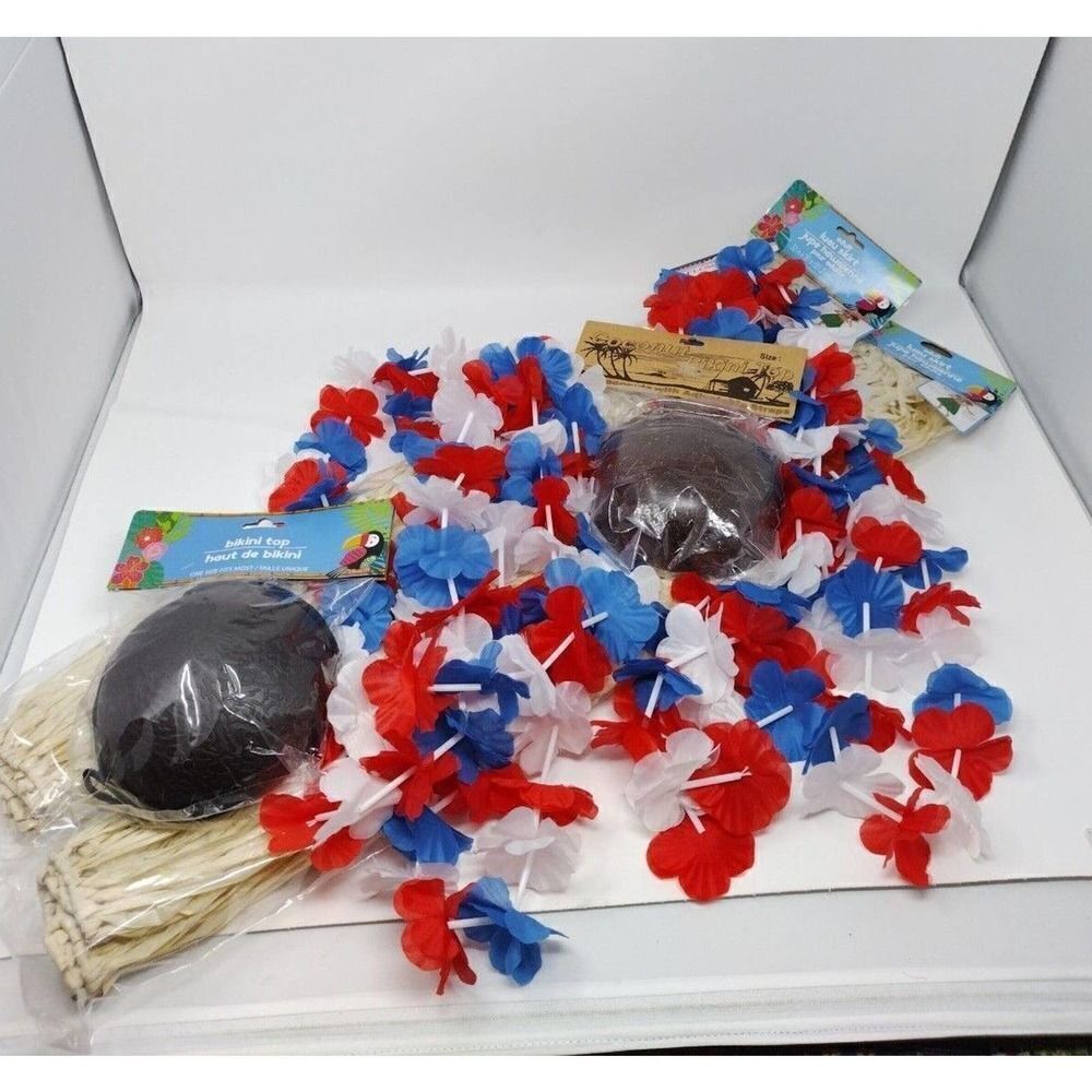 Coconut Bikini Tops USA Leis grass skirts for summer pool party Adjustable Sizes